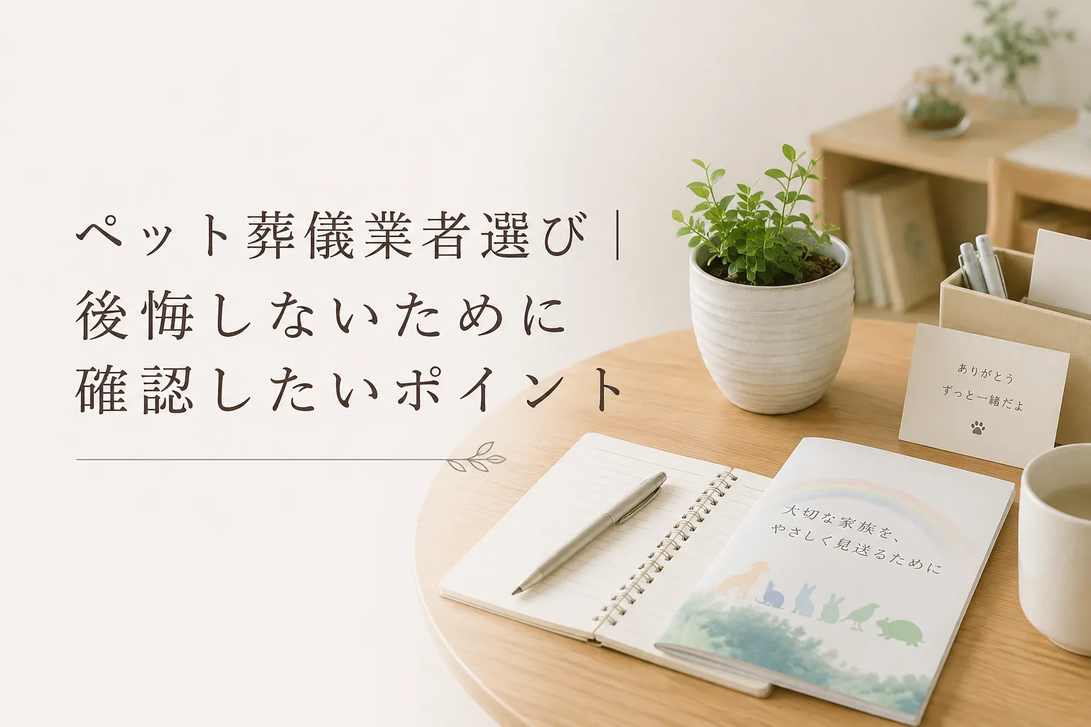 ペット葬儀業者選び｜後悔しないために確認したいポイント