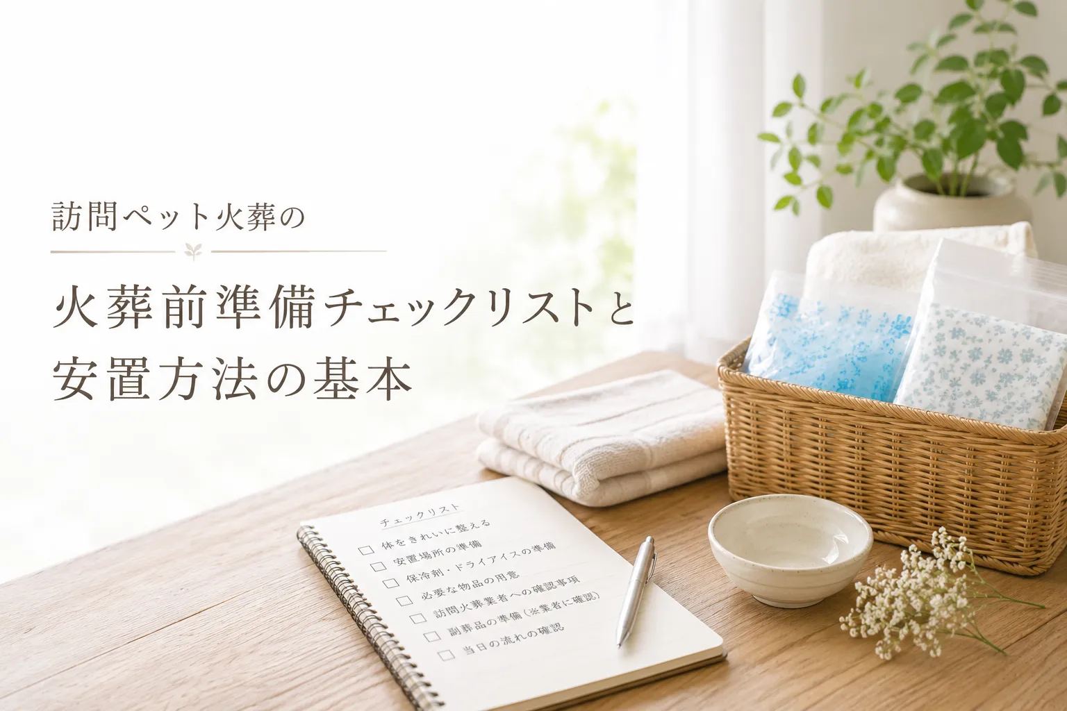訪問ペット火葬の火葬前準備チェックリストと安置方法の基本