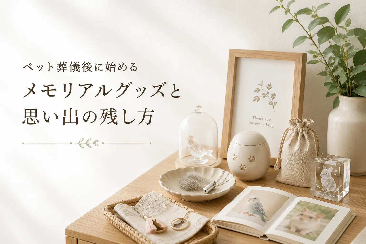 ペット葬儀後に始めるメモリアルグッズと思い出の残し方